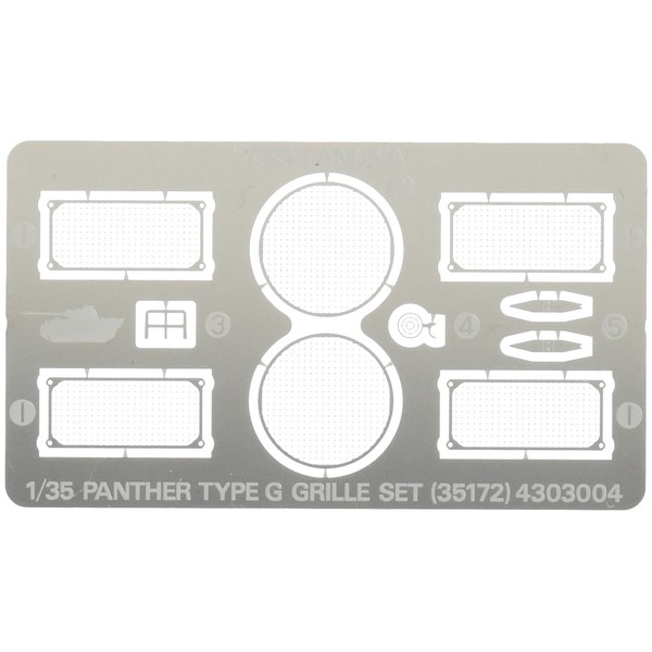 Tamiya 35172 1/35 Military Miniature Series No. 172 German Army Panther G Type Etched Grill Set Plastic Model Parts