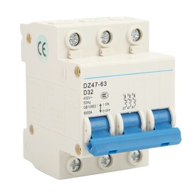 3P Miniature Circuit Breaker DIN Rail Mount Low Voltage Air Switch Breaking Capability 6000A