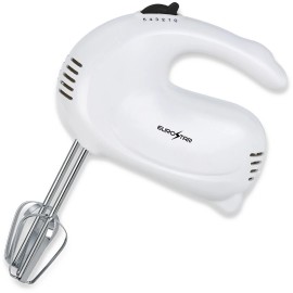 EUROSTAR 5-Speed Hand Mixer with Stainless Steel Beaters (White)