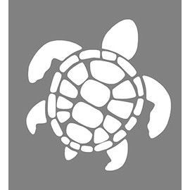 WickedGoodz Die Cut Sea Turtle Decal - Ocean Bumper Sticker - Beach Decal (White)