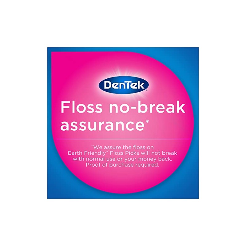 DenTek Earth Friendly Floss Picks, Organic Plant-Based bio-Plastic Handles, Mint,