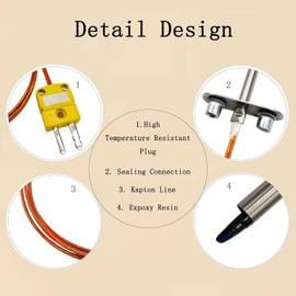 Thermocouple Probe Kit Fit KIT0422 with 4 Meat Probe Replacement, KIT0422 Pellet Sensor Fit for Traeger 575/780 & Ironwood 650/885 Wood Pellet Grill