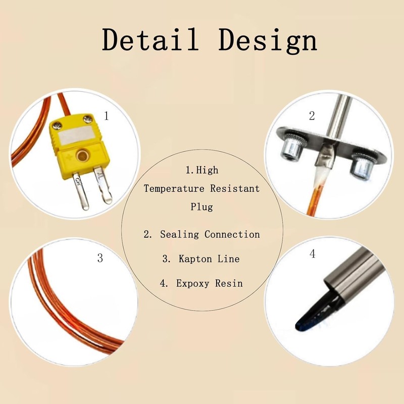 Thermocouple Probe Kit Fit KIT0422 with 4 Meat Probe Replacement,