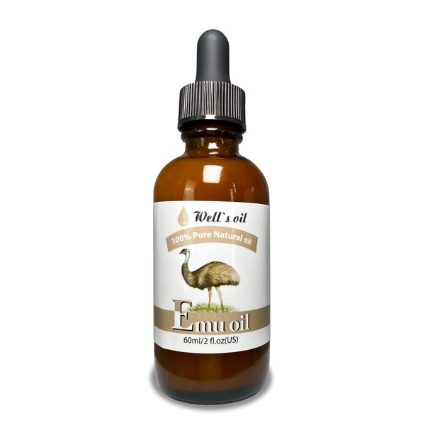 Well's 100% Pure Emu Oil 2oz / Improves Skin Condition / Relieves Pain