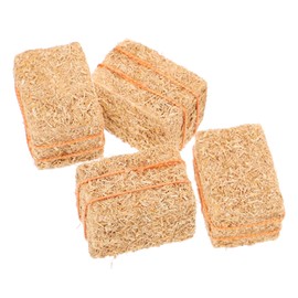 Abaodam 4pcs Props Artificial Decorative Nativity Straw Bales Table Decor Dollhouse DIY Fake Decor Small Bales Tiny Haystack Autumn Bales Grass Toy Room Jesus