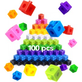Dotimo 100PCS Math Linking Cubes, Math Cubes for Kids Ages 4-8, Counting Snap Cubes Manipulatives with 10 Colors, Preschool Learning Activities, Classroom Supplies & Homeschool