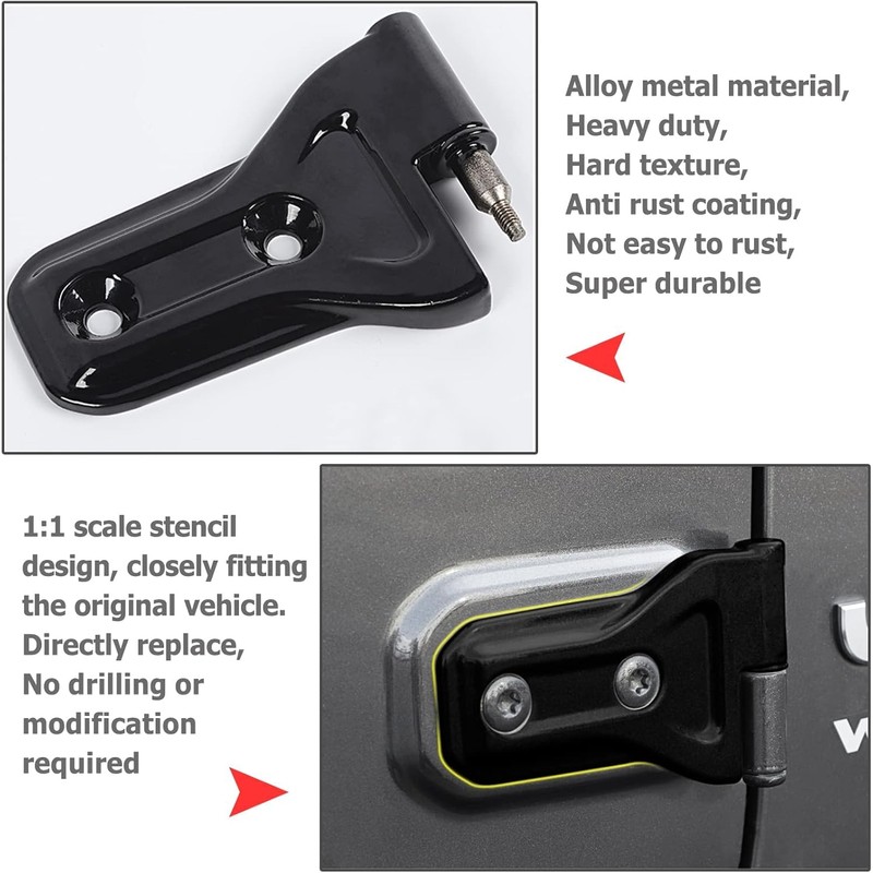 for Jeep Door Hinges Wrangler JL Inside and Outside 4