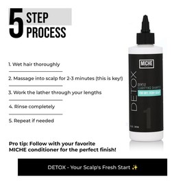 DETOX Gentle Clarifying Shampoo 8fl oz | Removes Excess Product Buildup, Dandruff, Dirt, Oil and Residue | Perfect for Dry, Itchy Scalp - Miche Beauty