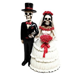 Day of The Dead Classic Wedding Skeleton Couple Statue Figure Dia DE Los Muertos