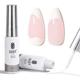 GAOY White Swirl Gel Nail Polish Art Liner, 8ml Classic Colors for Nail Paint Design with Thin Brush DIY French Manicure and Pedicure at Home