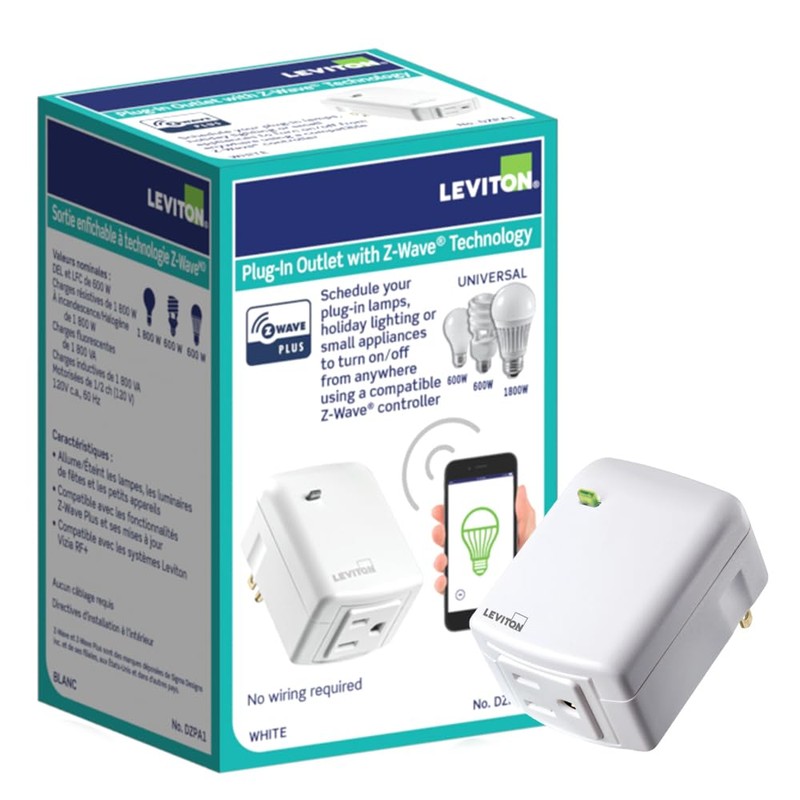 Leviton Decora Smart Plug-in Outlet with Z-Wave Technology, Repeater/Range Extender,