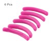 Women Fuchsia Flexible Rubber Refill Eyelash Curler Pad 6 Pcs