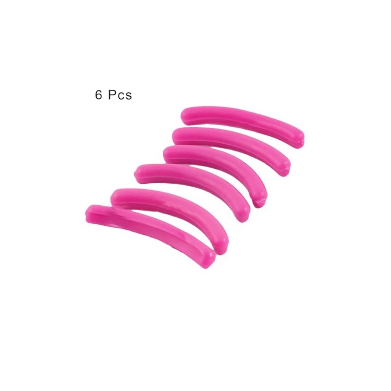 Women Fuchsia Flexible Rubber Refill Eyelash Curler Pad 6 Pcs