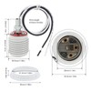 RTNLIT E26 Light Socket with Aluminum Shade Ring, Ceramic Medium