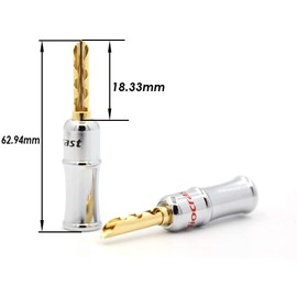 Tertullus 8 Pcs BFA Banana Plugs Banana Connectors for Speakwe Wire 24k Gold Plated Screw Locking Plug for HiFi DIY Speaker Wire,Insulated Connector, Home Theater