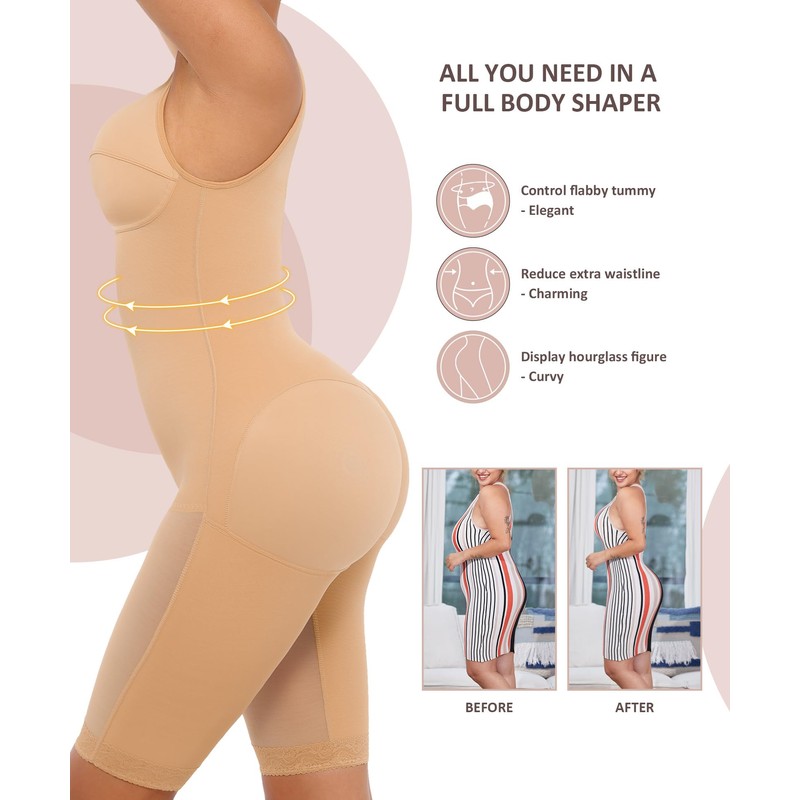 FeelinGirl Shapewear for Women Tummy Control Body Shaper Butt Lifter