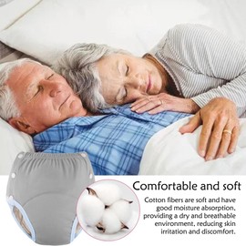 DEEYOTA Adult Elastic Button Cloth Diaper with a Diaper,Adult Cotton Cloth Diaper,Adjustable Diaper Pants,Leak-Proof,Easy to Put on and Take Off,Suitable for Bedridden,Elderly and Incontinent People