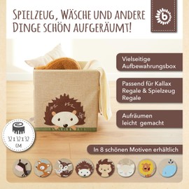 Bieco Storage Box Baby Hedgehog Storage Basket Children Storage Box Children 33 x 33 x 33 cm Like Kallax Box Storage Box Children's Room Forest Children's Room Storage Basket Beige Play Basket Baby