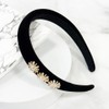 Burnaby cubic flower point velvet hair band / 버나비 큐빅