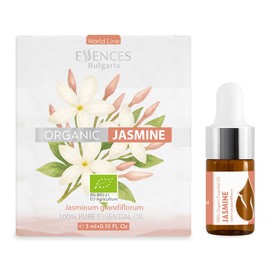Essences Bulgaria Jasmine Essential Oil 3ml (0.1 Fl Oz) | Jasminum grandiflorum | 100% Pure, Natural, Undiluted | Aromatherapy, Cosmetics | Vegan, Non-GMO, Cruelty-Free