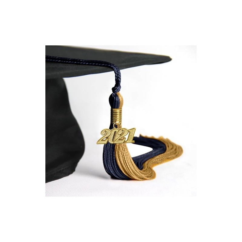 Endea Graduation Double Color Tassel with Gold Date Drop (Dark