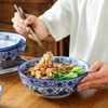 Kichvoe Blue and White Porcelain Bowl 8 Inch Oversize Chinoiserie