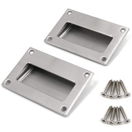 Inlet Handles, Stainless Steel, Rectangular, 128 x 83 mm, for Sliding Doors, Pack of 2