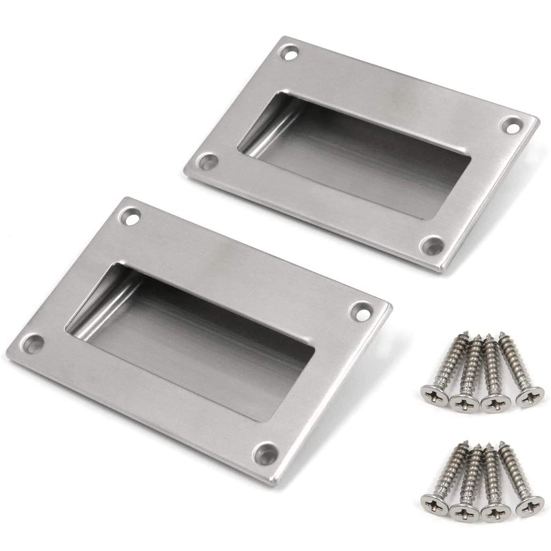 Inlet Handles, Stainless Steel, Rectangular, 128 x 83 mm, for