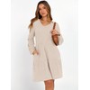 ANRABESS Women's Long Lantern Sleeve Ribbed Knit Dresses V Neck