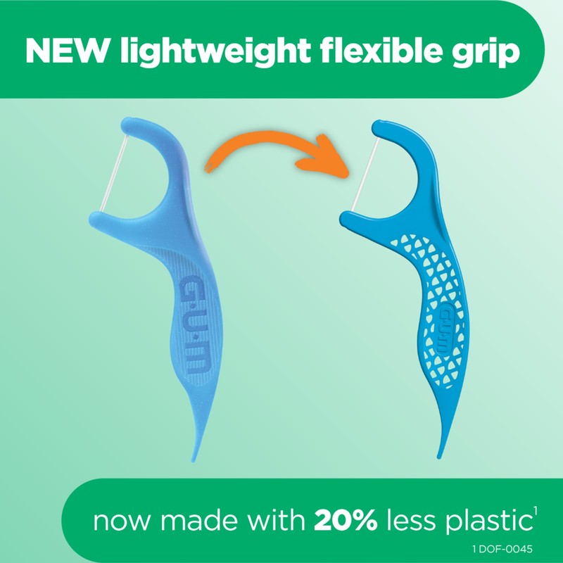 GUM Advanced Care Floss Picks - Dental Flossers for Adults