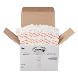 Command Poster Strips, Damage Free Hanging Poster Hangers, No Tools Wall Hanging Strips for Back to School Posters, 256 White Command Adhesive Strips