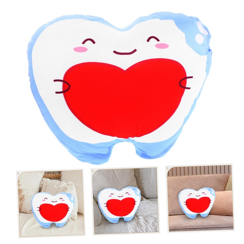 BESPORTBLE Soft Plush Tooth Pillow Back Support Pillow for Sitting