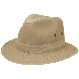Stetson Organic Cotton Traveller Hat Men's - Fabric Hat Made of Organic Cotton - Traveller Hat with UV Protection 40+ - Sustainable Cotton Hat - Sun Hat Spring/Summer, beige
