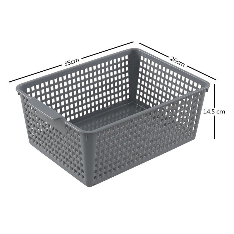 Yuright 3 Packs Plastic Storage Basket for Kitchen Sink, Grey