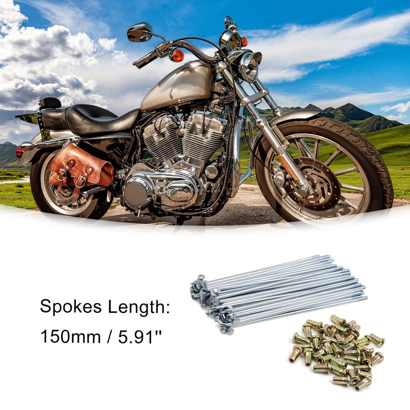 ACROPIX Motorcycle Scooter Wheel Plated Spokes Set 150mm Length with