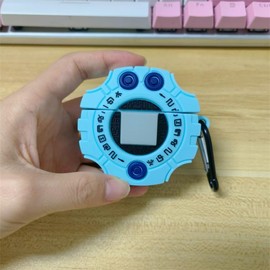 Earbuds Case for AirPods 4th Generation for Boys Girls Kids,Cute Cartoon Digimon Monster Digivice Silicone Headphone Cover for Airpods 4 (2024) with Hook