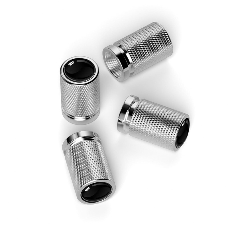 Ventilkappen Auto Metall, 4 Stück Autoventil Kappe, Reifenventilkappen Universell für