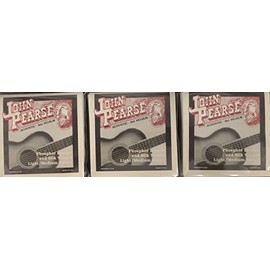 John Pearse Guitar Strings 3 pack Acoustic Silk Wound Phos Bronze #610LM
