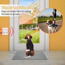 Floor Mat Home Alarm System, Briidea Pressure Mat Alarm with Alert & Chime, Adjustable Volume, Dual Power Supply, as Pet Door Mat or Elderly Monitoring Mat, Welcome Mat, 21" x 29" Size, 33ft Cord