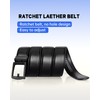 Maikun Ratchet Belts for Men, Black Comfort Click Belt, Slide
