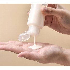 OHEETU 2Pcs 200ml Empty Refillable Plastic Clear Soft Tube Squeeze Bottle Jars with Flip Cover Makeup Sample Packing Storage Containers for Lotion Shower Gel Shampoo Toiletries