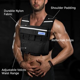 ExtreSpo 40lb Adjustable Weighted Vest Men, Weighted Workout Vest With Iron Weights for Men and Women, Heavy Duty Weighted Exercise Vest for Strength Training