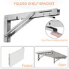 LSK 10 Inch Folding Shelf Brackets, Heavy Duty Stainless Steel