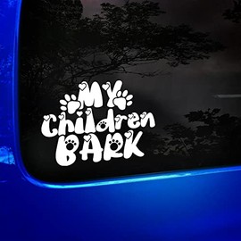Dog On Board Vinyl Decal Sticker My Children Bark Dog Lover Sticker, Car Window Bumper Pet Dog Puppy, Caravan Sticker, 200mm