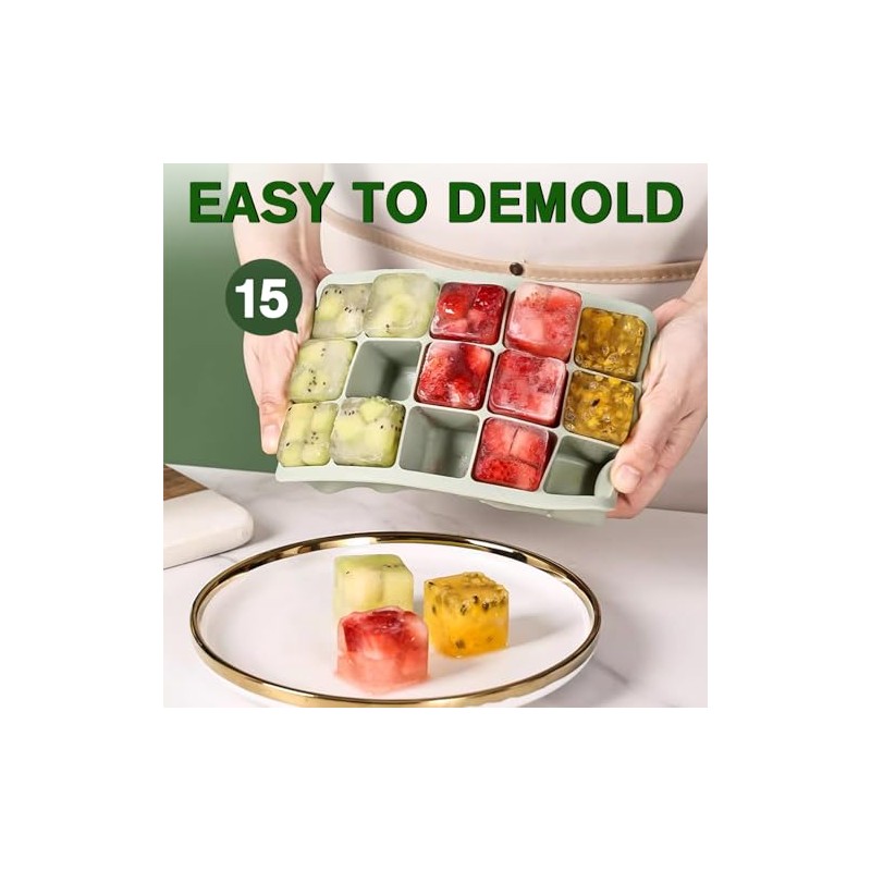 Moldes y Bandejas de Silicona para Hielo (2 uds) Con