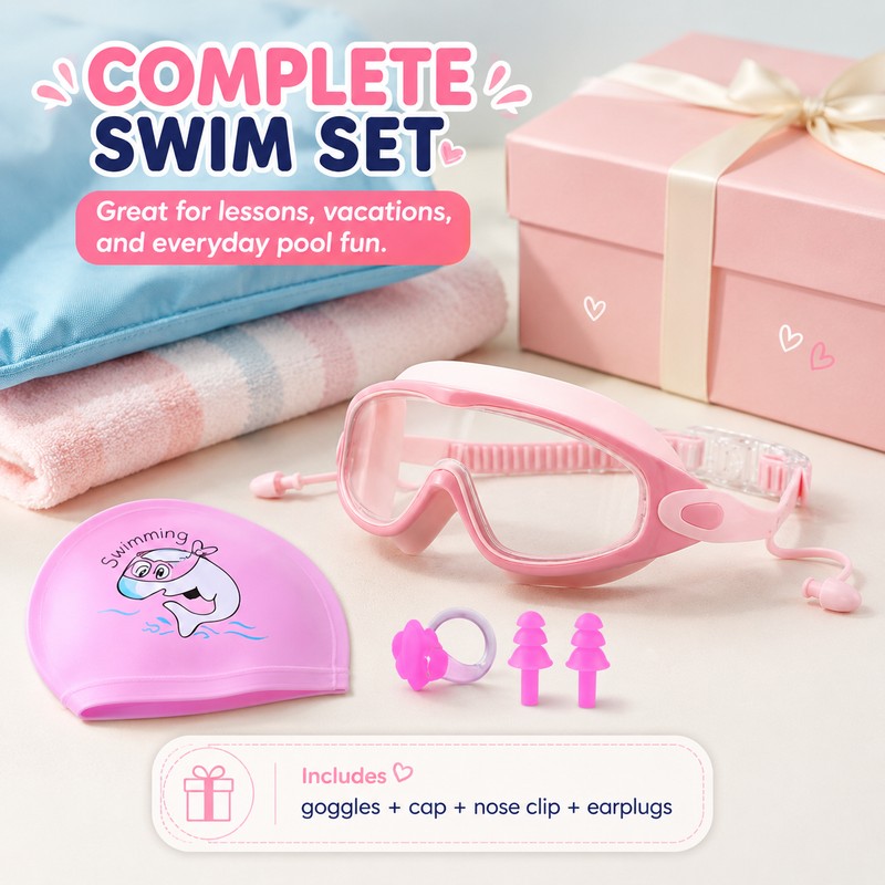 Kids Anti-Fog Swimming Goggles for Pool & Beach – Waterproof
