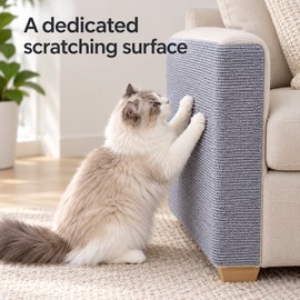 Self-Adhesive Cat Scratching Mat for Furniture Protection – 40 x 200 cm Cut-to-Fit Nylon Carpet for Sofas, Walls & Corners