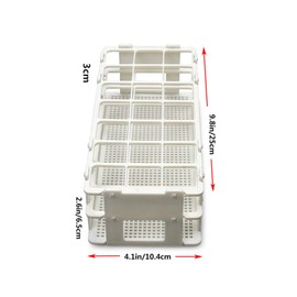 Pocomoco 3 Packs Plastic Test Tube Rack, 21 Holes Lab Test Tube Rack Holder for 30mm Test Tubes, White, Detachable (21 Holes)