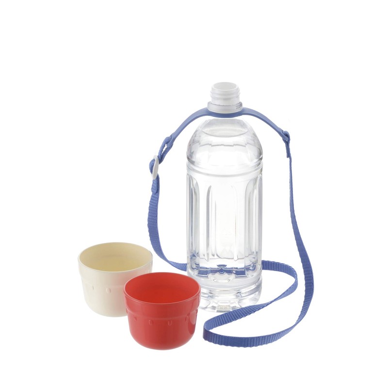 Richell Odekake Lunch-kun Plastic Bottle with 2 Tier Cup Belt