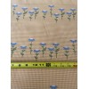Unbranded Yellow Gingham with Blue and Green Embroidered Flowers Fabric